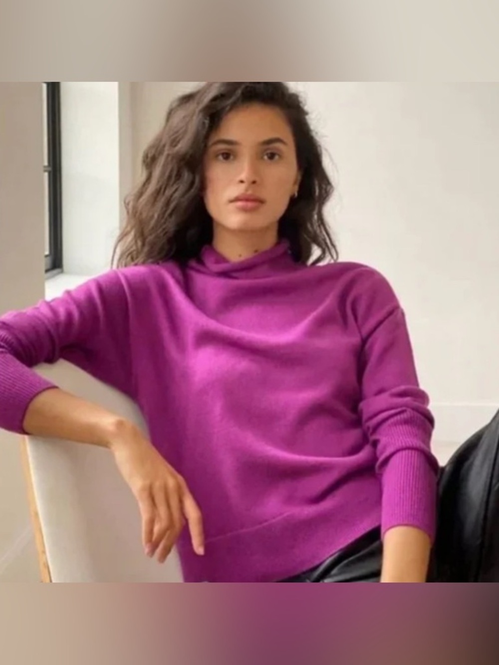 Aritzia | Wilfred Cyprie Sweater | Fuschia | Small | 100% Merino Wool